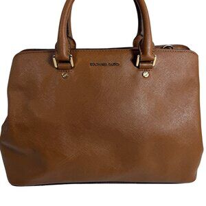 Michael Kors Savannah Medium Satchel Saffiano Gold-tone Hardware Shoulder Bag